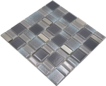 Carreaux de mosaique Mosaique de verre Anthracite gris Cream irise