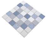 Mosaik Quadrat ECO mix light blue GLAS Retrooptik hellblau matt