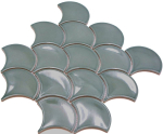 Mosaico de azulejos uni petrol aspecto de baldosas de ceramica brillante