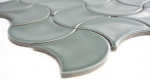 Mosaque bacs uni ptrole brillant vague cramique