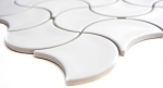 Azulejos de mosaico liso blanco brillante onda ceramica blanca mirada