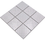 Mosaique Carre Geo White Ceramique retro blanc brillant