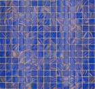 Mosaique aspect piscine verre bleu brillant - 10 feuilles mosaique
