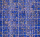 Glasmosaik Mosaikfliese Blau Signalblau Kupfer changierend