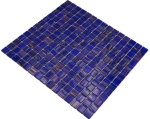 Piastrella di mosaico Mosaico di vetro Blu scuro Blu oltremare Rame iridescente