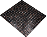 Mosaikfliese Glasmosaik Schwarz Kupfer changierend schimmernd