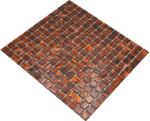 Mosaikfliese Glasmosaik Dunkelbraun Gold Kupfer changierend