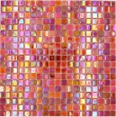 Mosaique carre mix rouge verre brillant