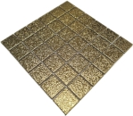 Mosaico cuadrado uni oro martillado martillo de ceramica mirada brillante