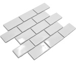 Mosaique Subway Handmade Style White brillant Ceramique aspect maconnerie blanche