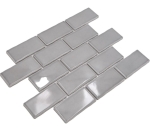 Mosaique Subway Handmade Style Grey brillant Ceramique aspect maconnerie gris
