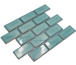 Mosaique Subway Handmade Style Antique Green brillant Ceramique aspect maconnerie