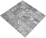 Mosaik Quadrat Steinoptik Struktur grau Keramik matt