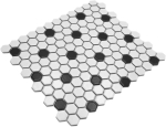 Mosaik Hexagon mix weiß matt UK Keramik Hexagonoptik mit schwarz R9