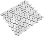 Mosaico esagonale uni bianco lucido in ceramica effetto esagono