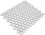 Mosaik Hexagon uni weiß matt Keramik Hexagonoptik R9