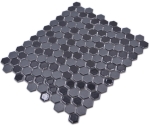 Mosaik Hexagon mix schwarz glänzend R10B Keramik Hexagonoptik matt