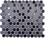 Keramikmosaik Mosaik Fliese Hexagon Schwarz Matt/Glänzend Rutschsicher R10B Fliesenspiegel - 11H-0301-R10