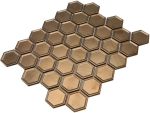 Mosaique HEXAGON BRONZE HONEYCOMB Ceramique aspect hexagonal bronze brillant