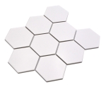 Mosaico hexagono uni blanco mate ceramica aspecto hexagono