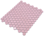 Mosaique Hexagon uni vieux rose brillant Ceramique aspect hexagonal