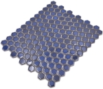 Mosaik Hexagon uni kobaltblau glänzend Keramik Hexagonoptik