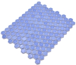 Mosaik Hexagon uni hellblau glänzend Keramik Hexagonoptik