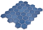 Mosaik Hexagon uni blaugrün glänzend Keramik Hexagonoptik
