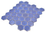 Mosaik Hexagon uni kobaltblau glänzend Keramik Hexagonoptik