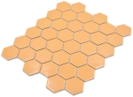 Mosaico hexagono uni ocre naranja brillante ceramica aspecto hexagono