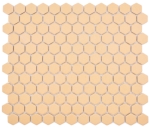 Keramikmosaik Mosaik Fliese Hexagon ockerorange Matt Rutschsicher R10B Fliesenspiegel Mosaikmatte - 11H-1208-R10