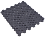 Mosaico esagonale uni nero R10B ceramica aspetto esagonale opaco