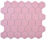 Keramikmosaik Fliese Hexagon Rosa Rutschsicher R10B Fliesenspiegel Mosaikplatte - 11H-1112-R10