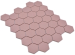Mosaique Hexagone uni rouge clinker R10B Ceramique aspect hexagonal mat