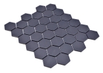 Mosaik Hexagon uni schwarz R10B Keramik Hexagonoptik matt