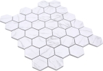 Mosaik Hexagon CURIO Carrara Optik weiß glänzend Keramik Hexagonoptik