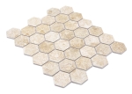 Mosaico Hexagono CURIO granito beige ceramica aspecto hexagono mate
