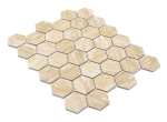Mosaique Hexagon CURIO bois beige Ceramique aspect hexagonal mat