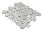 Mosaik Hexagon CURIO Marmor grau glänzend Keramik Hexagonoptik