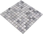 Mosaikfliesen Keramikmosaik Steinzeug grau matt Retrooptik