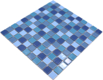 Mosaico cuadrado mezcla azul ceramica brillante