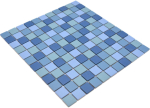Mosaico cuadrado mezcla ceramica azul mate R10B