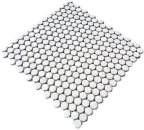 Pomo mosaico uni blanco ceramica brillante aspecto redondo