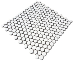 Pomo mosaico uni blanco mate ceramica look redondo