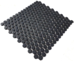 Mosaik Knopf uni schwarz matt Keramik Rundoptik