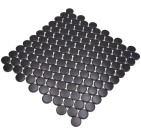 Mosaik Knopf uni schwarz matt Keramik Rundoptik