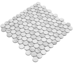 Mosaique Bouton Carrara Ceramique aspect pierre blanc mat