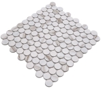Pomo de mosaico Calacatta aspecto piedra ceramica blanco mate