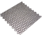 Ceramica mosaico azulejo boton lazo penny redondo uni plata martillado - Kopie