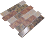 Mosaique de verre Matte Metro aspect mur composite rouille marron beige 68-1379L - Kopie